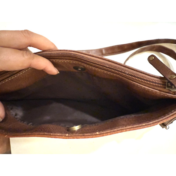 b.o.c Born Concept Crossbody Bag Womens Brown Woven Faux Leather Cottagecore Y2K - Picture 6 of 9